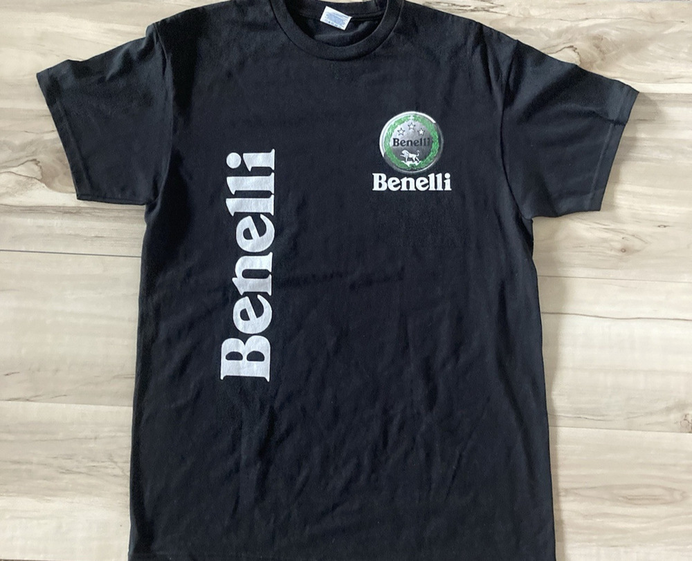 Benelli Cars Logo T-Shirt Size S/M 100 Percent Cotton Black NWOT